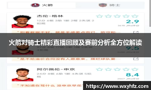 火箭对骑士精彩直播回顾及赛前分析全方位解读